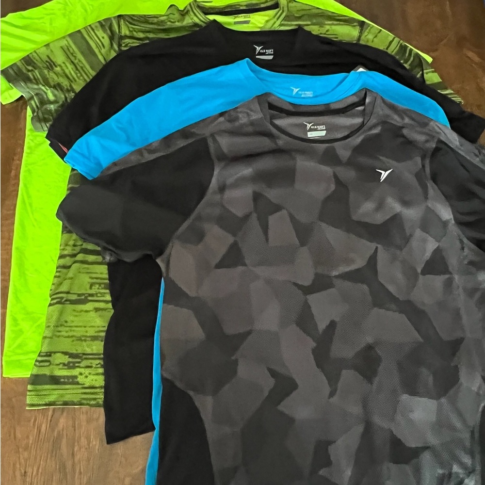 Old Navy Men's Running Short Sleeve Tees - Black, Blue, Green